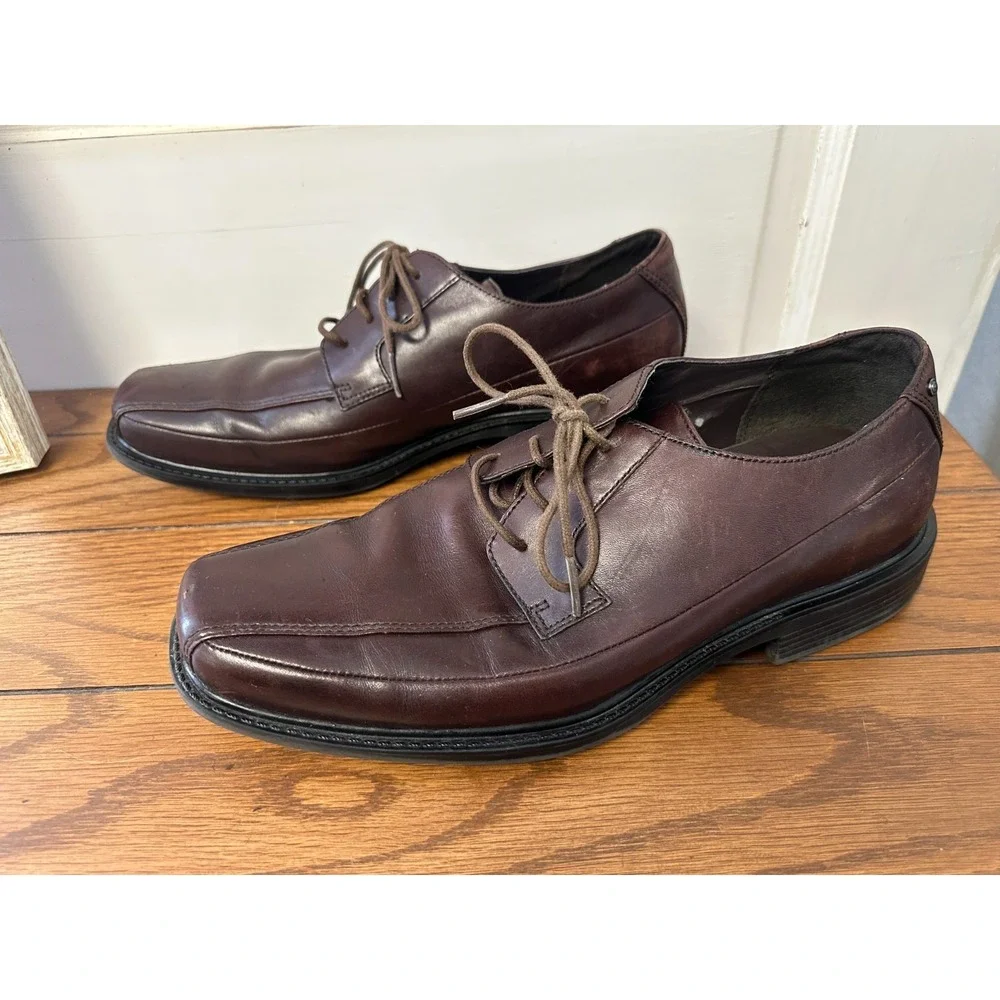 Rockport Shoes‎ Mens Size 9M Brown Leather K70881 Lace Up Square Toe Dressy